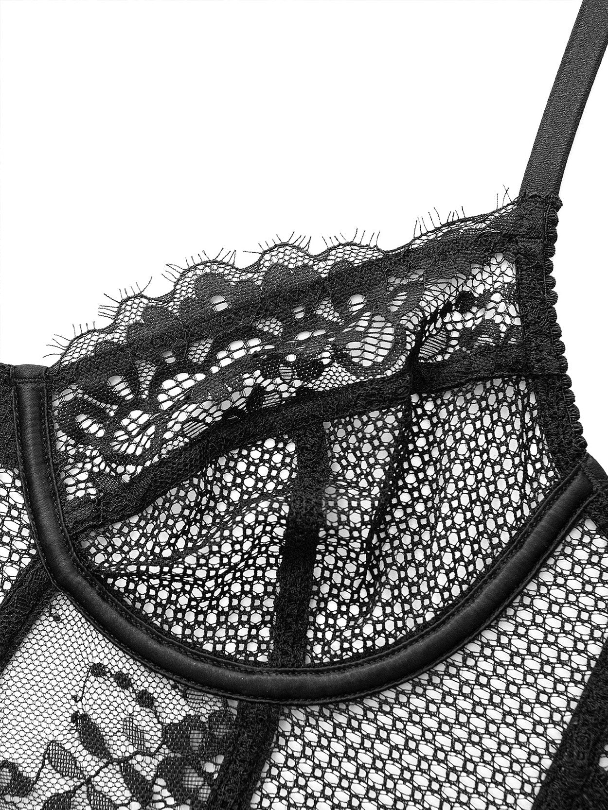 WingsLove Women’s Lace Longline Underwire Bra Sexy 1/2 Cup Unlined Bralette  Soft Mesh See Through Demi Bra : : Clothing, Shoes & Accessories
