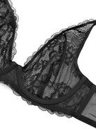 Sexy Sheer Lace Contour Plunge Bra Black - WingsLove