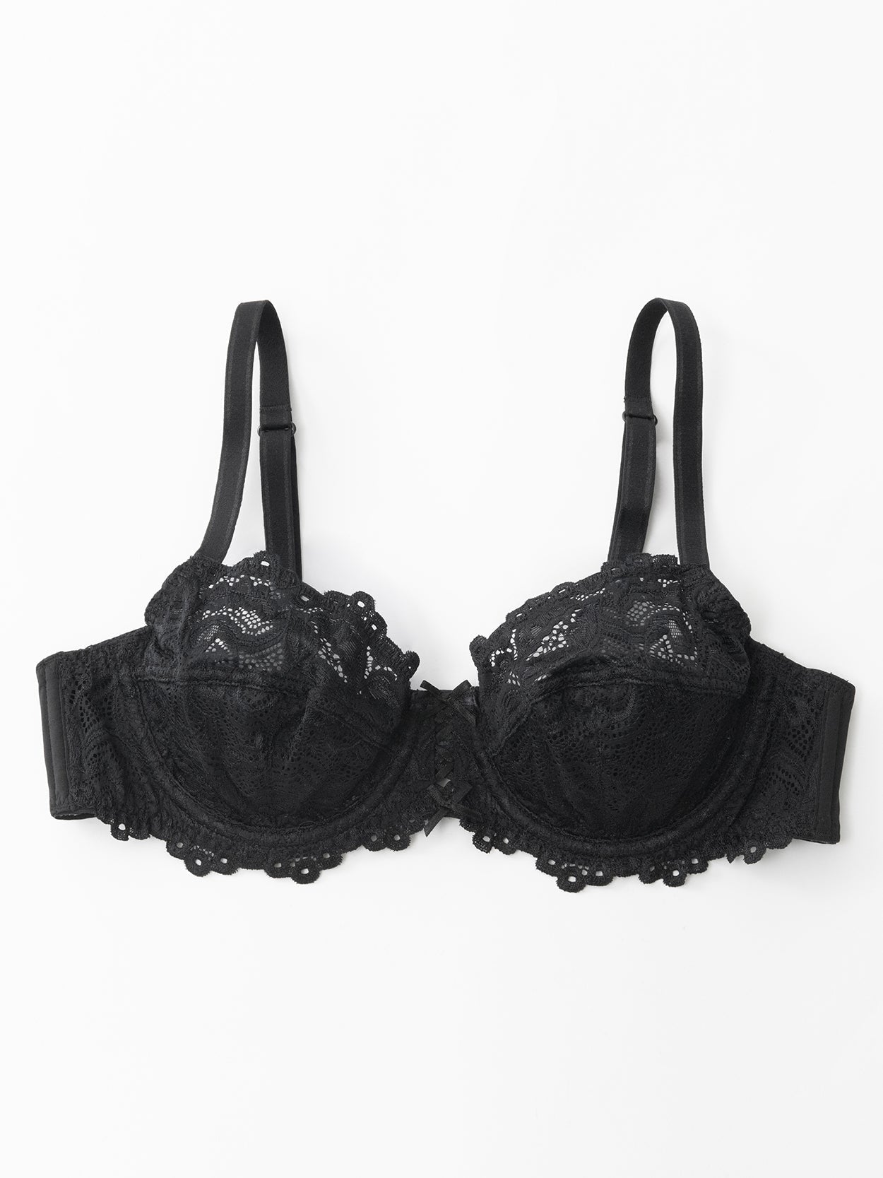 Black Lace Non-Padded Full Cup Bra A-DD – Worsley_wear