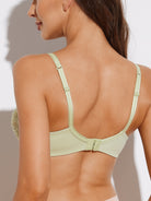 Sheer Lace Underwire Plus Size Bra Green - WingsLove