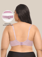 Sheer Lace Underwire Plus Size Bra Purple - WingsLove