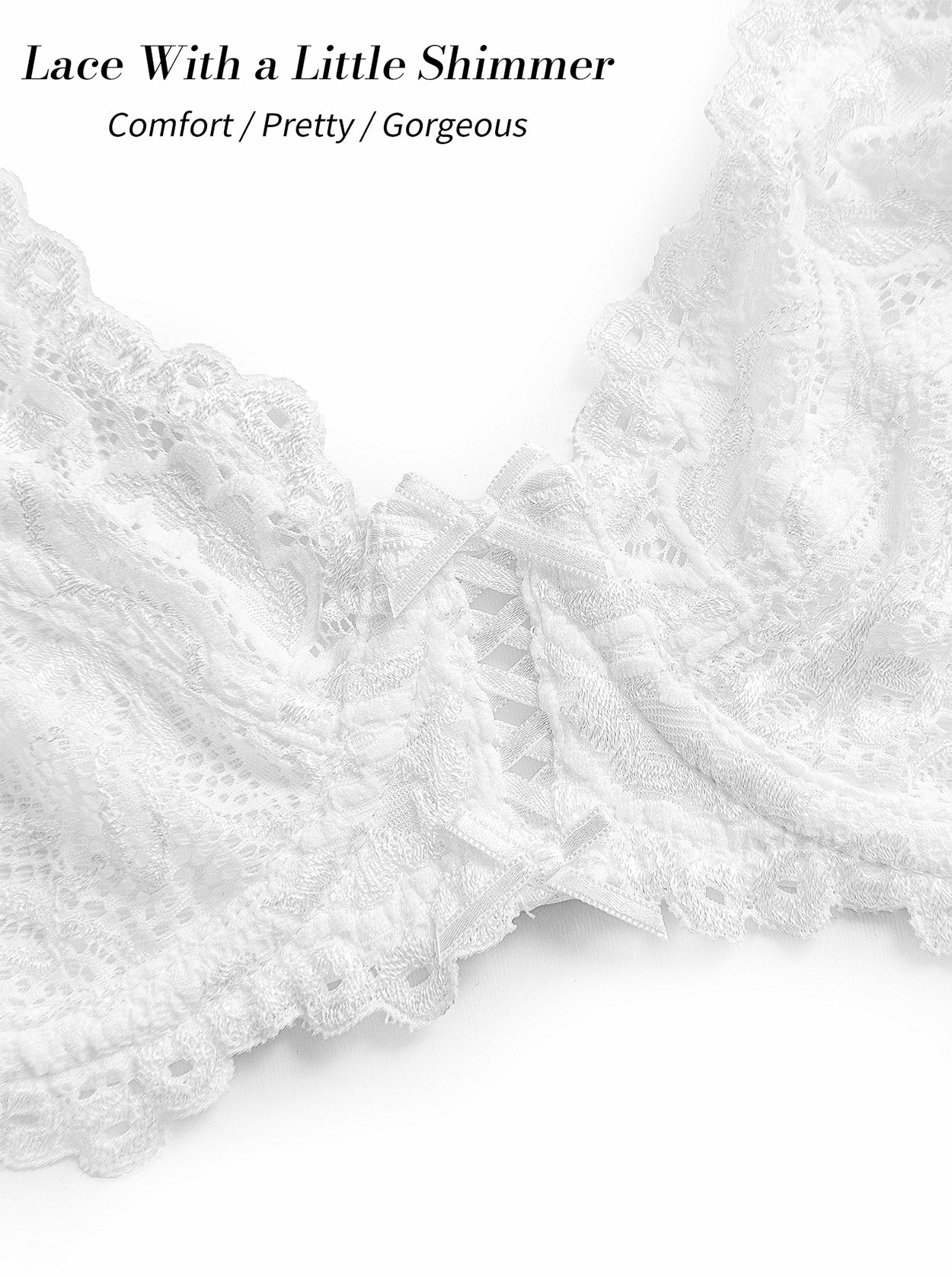 Sheer Lace Underwire Plus Size Bra White - WingsLove