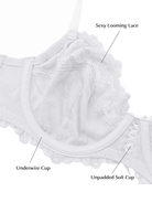 Sheer Lace Underwire Plus Size Bra White - WingsLove