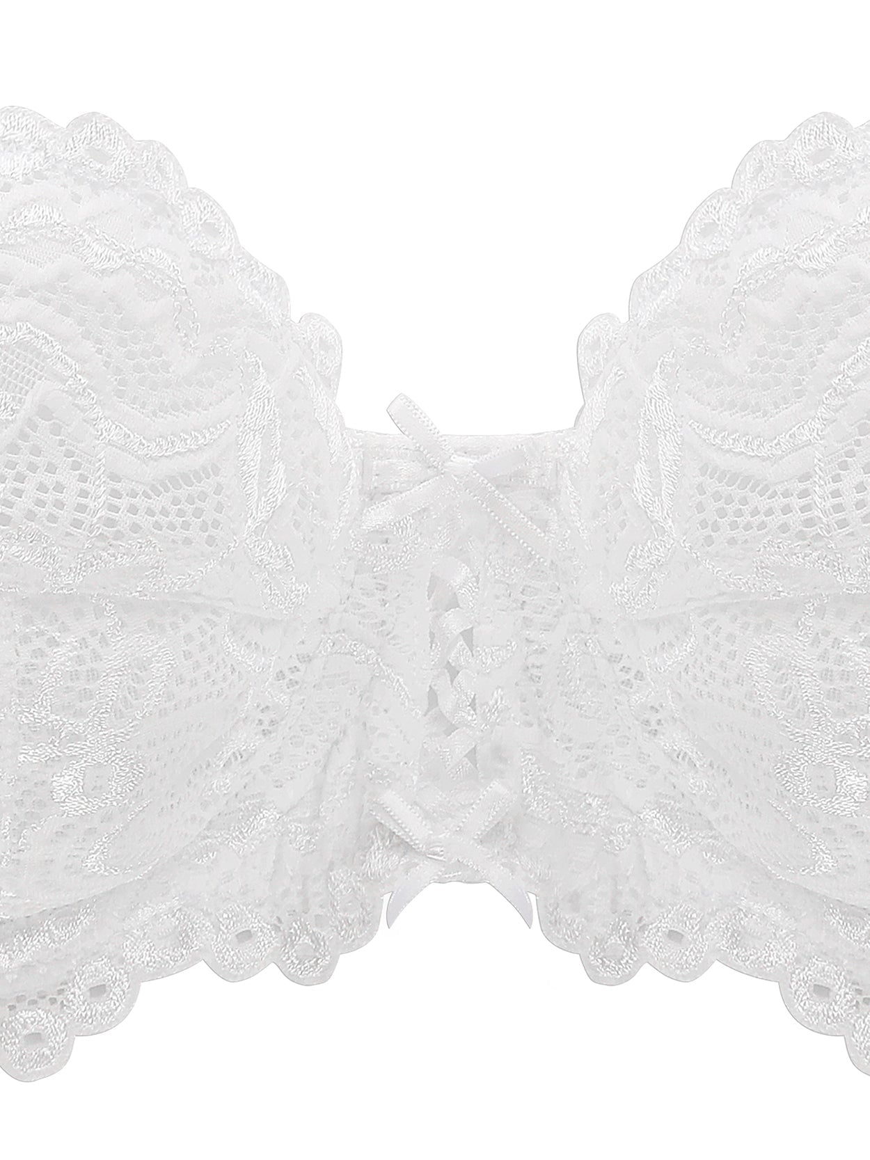 Sheer Lace Underwire Plus Size Bra White - WingsLove