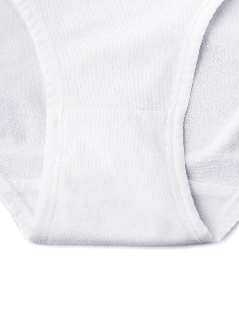 Soft Cotton High-Cut Briefs Breathable Panties White 3 PCS - WingsLove