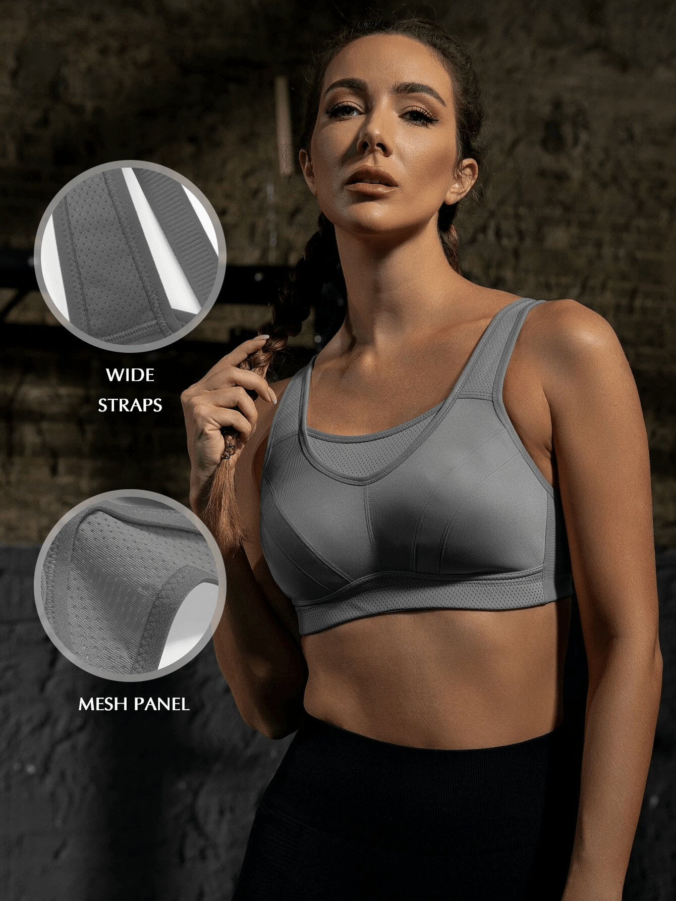 Wireless Full Coverage Workout Bra No Padded Plus Size Cross Back Exercise  Sports Bra Milk Coffee – WingsLove