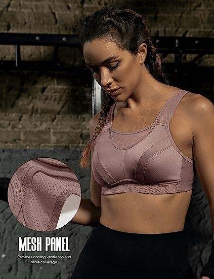 Women Mesh Sports Bra Top Push Up Side Cross Hollow Out Padded Fitness Yoga  Bras