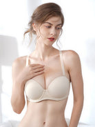 Strapless Multi-way Contour Underwire Bra Beige - WingsLove