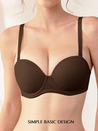 Strapless Multi-way Contour Underwire Bra Coffee Brown - WingsLove