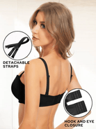 Strapless Unlined Underwire Multiway Bra Seamless Bra Black - WingsLove