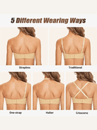 Strapless Unlined Underwire Multiway Bra Seamless Bra Nude - WingsLove