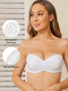 Strapless Unlined Underwire Multiway Bra White - WingsLove