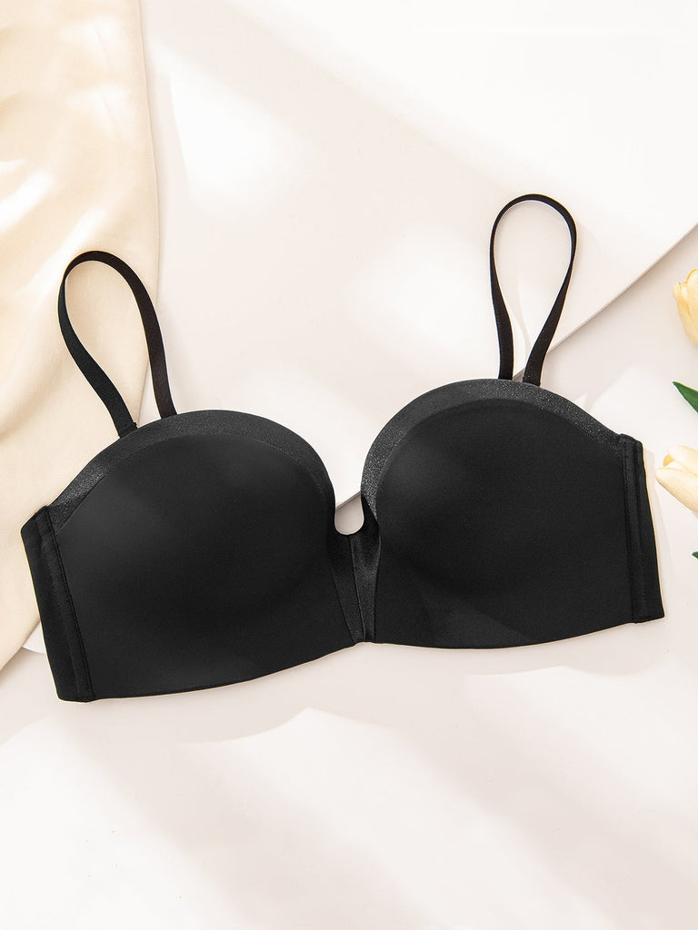 Strapless Wirefree Multiway Push Up Bra Black - WingsLove