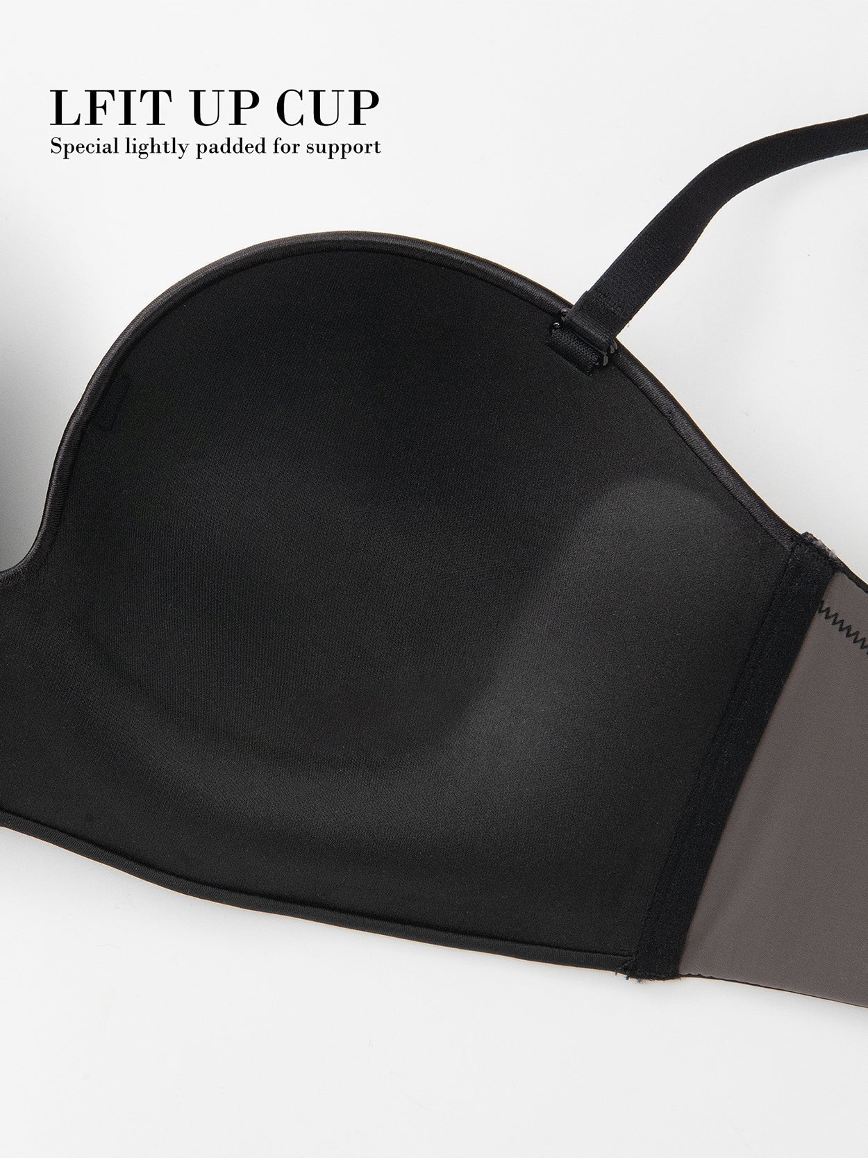 Strapless Wirefree Multiway Push Up Bra Black - WingsLove