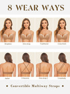 Strapless Wirefree Multiway Push Up Bra Brown - WingsLove