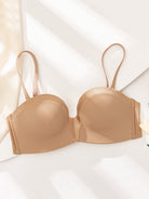 Strapless Wirefree Multiway Push Up Bra Brown - WingsLove