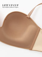 Strapless Wirefree Multiway Push Up Bra Brown - WingsLove