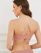 Strapless Wirefree Multiway Push Up Bra Rose Pink Brown - WingsLove