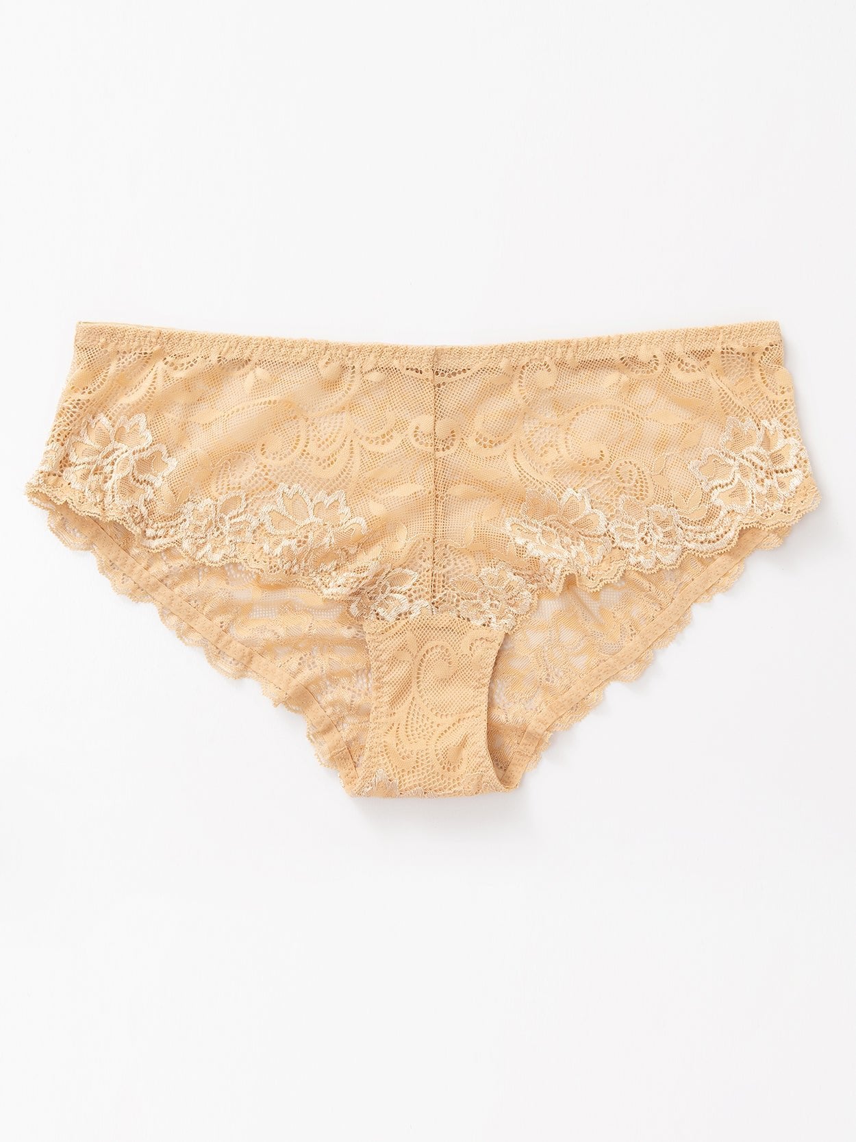 Cotton Lace Mesh Plus Size Panties 4 PCS Nude