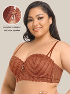 Stunning Strapless Bra with Delicate Embroidery Caramel - WingsLove