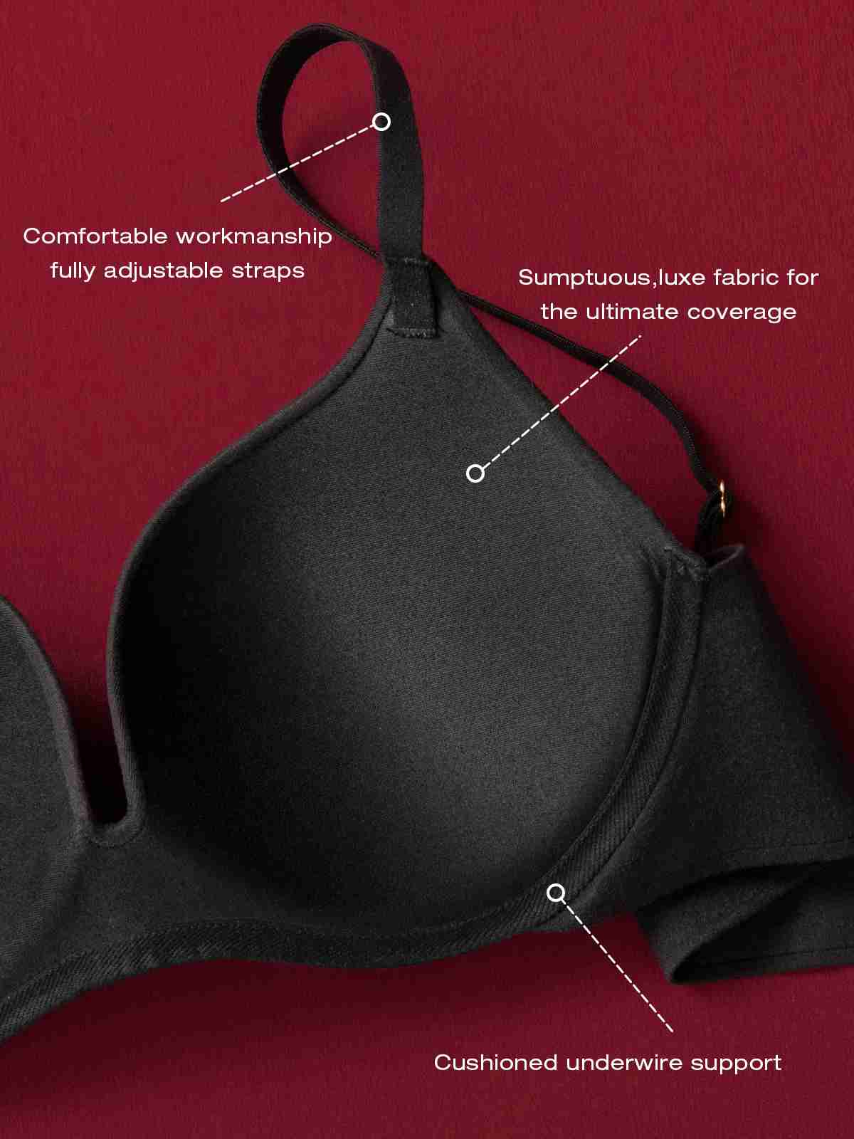 Lively Bra Size 36C Gray Wireless Lined T-Shirt Adjustable Straps Intimates