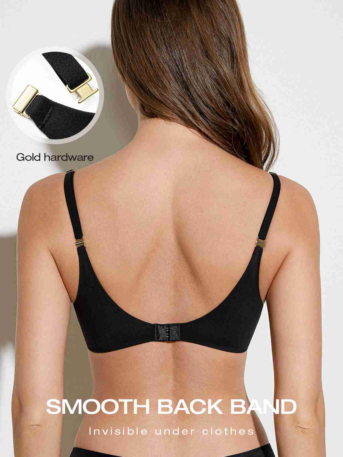 Strapless Bra Front Closure Adjustable Deep V Thick Padded Add 2 Cups  Invisible
