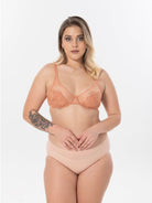 Underwire U-shaped Flower Transparent Bra Pink Bean - WingsLove