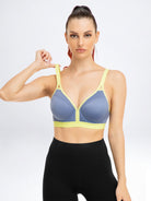 V Neck Full Figure Running Workout Bra - WingsLove