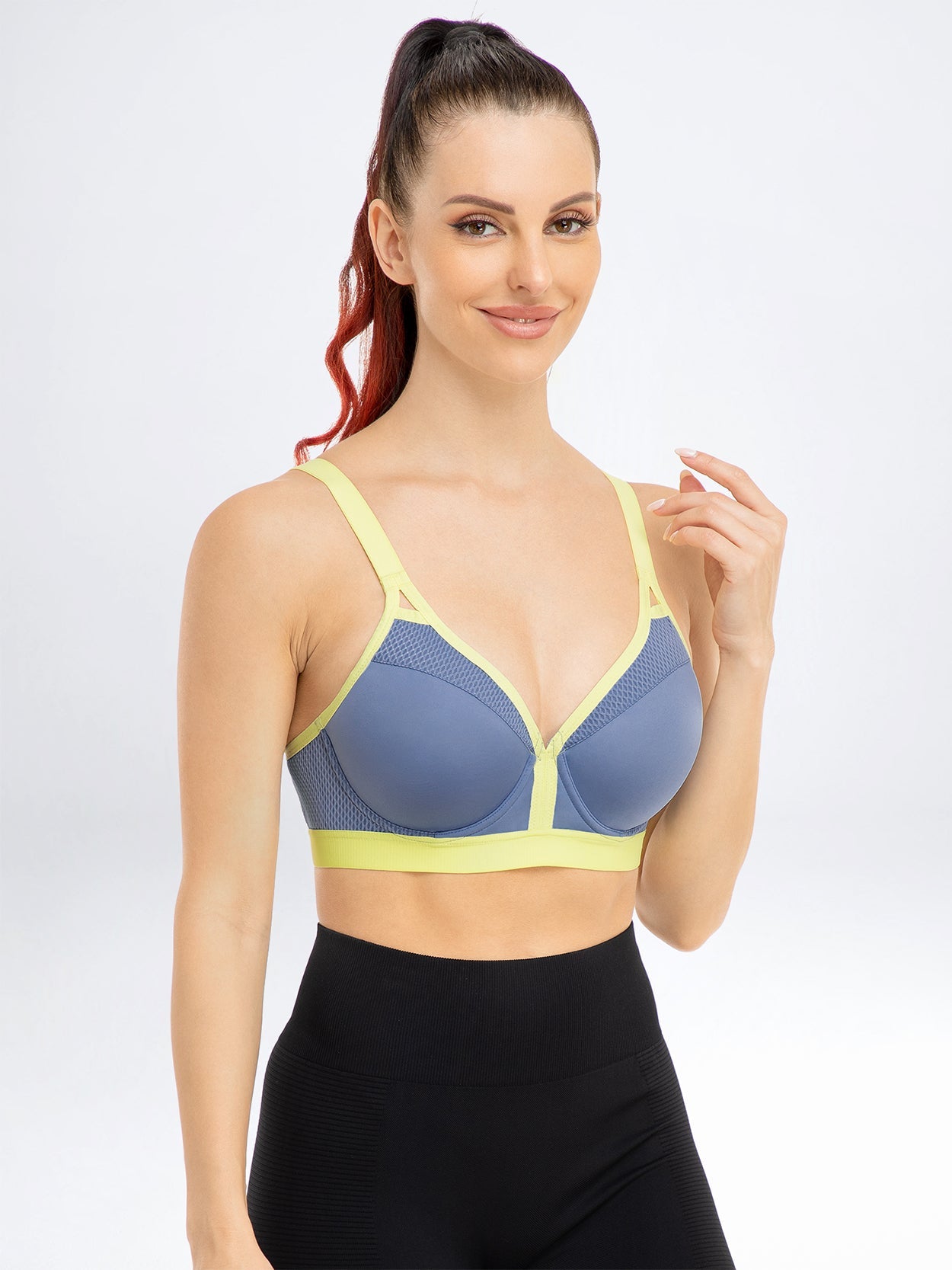 V Neck Full Figure Running Workout Bra - WingsLove