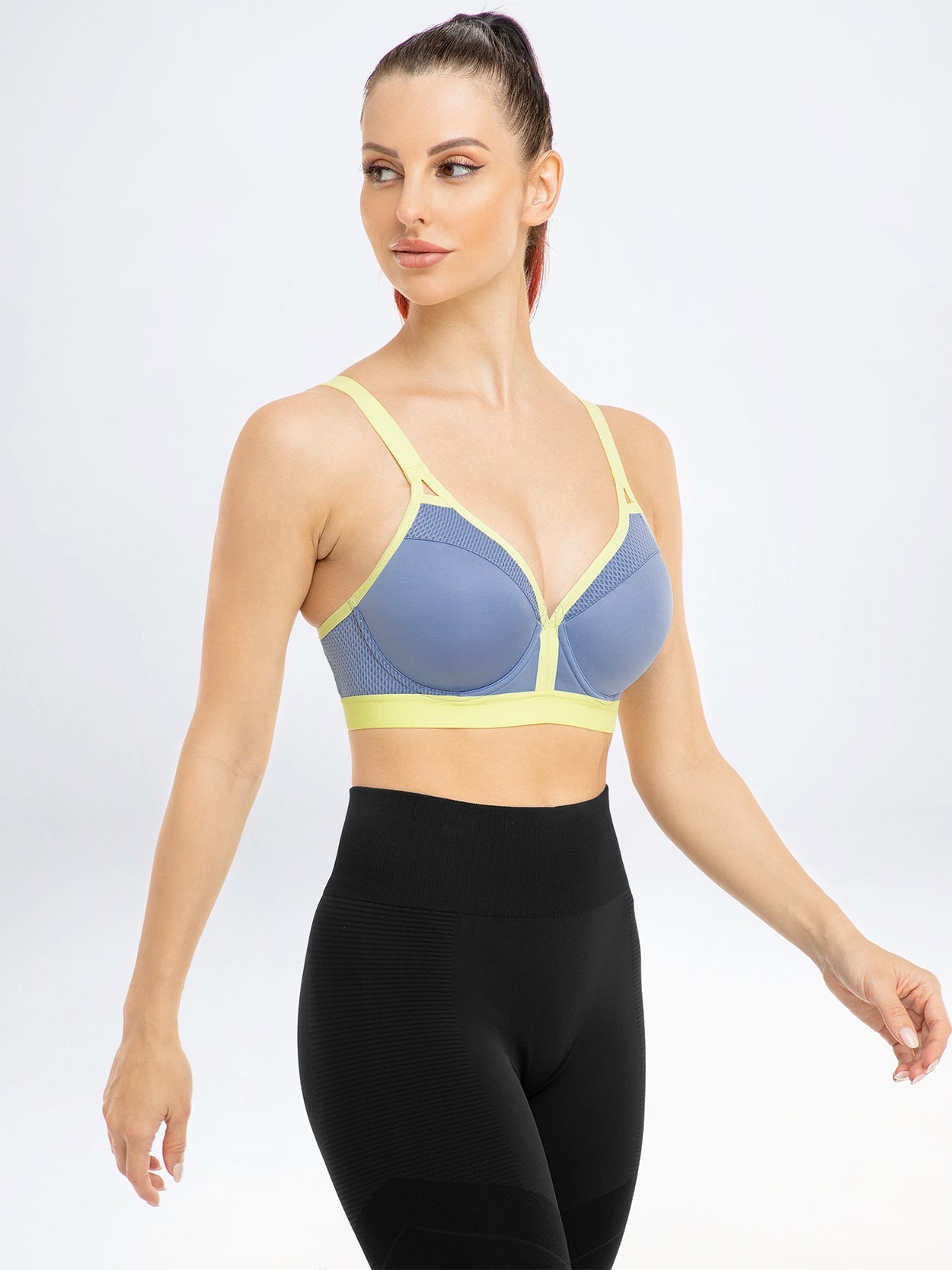 V Neck Full Figure Running Workout Bra - WingsLove