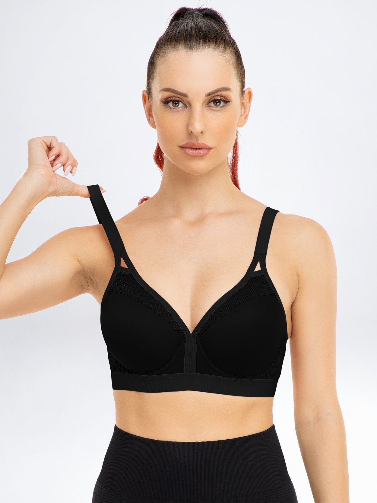 V Neck Full Figure Running Workout Bras - WingsLove