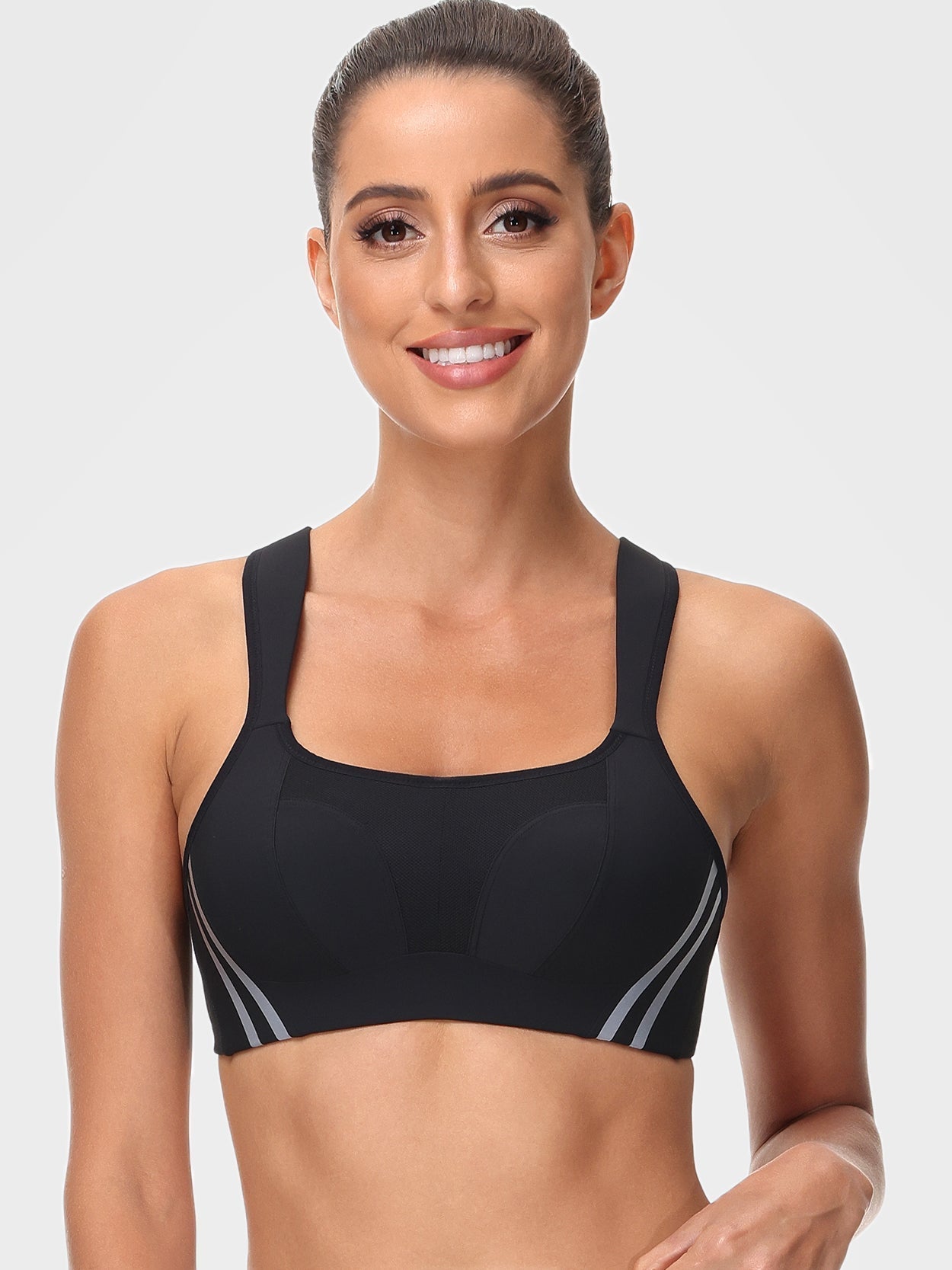 Wirefree Reflective Stripe Bras Plus Size - WingsLove