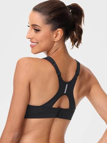 Wirefree Reflective Stripe Bras Plus Size White/Black/Blue - WingsLove