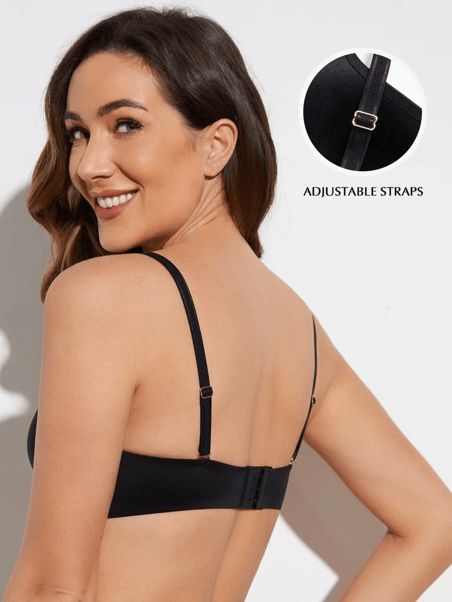 Wireless One-shoulder Cup Bra Blue/Black/Nude - WingsLove