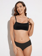 Wireless One-shoulder Cup Bra Blue/Black/Nude - WingsLove
