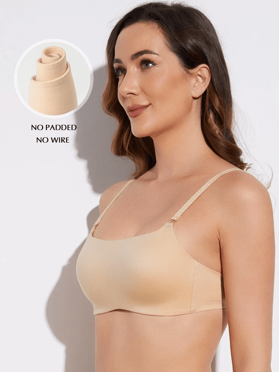 Wireless One-shoulder Cup Bra Blue/Black/Nude - WingsLove