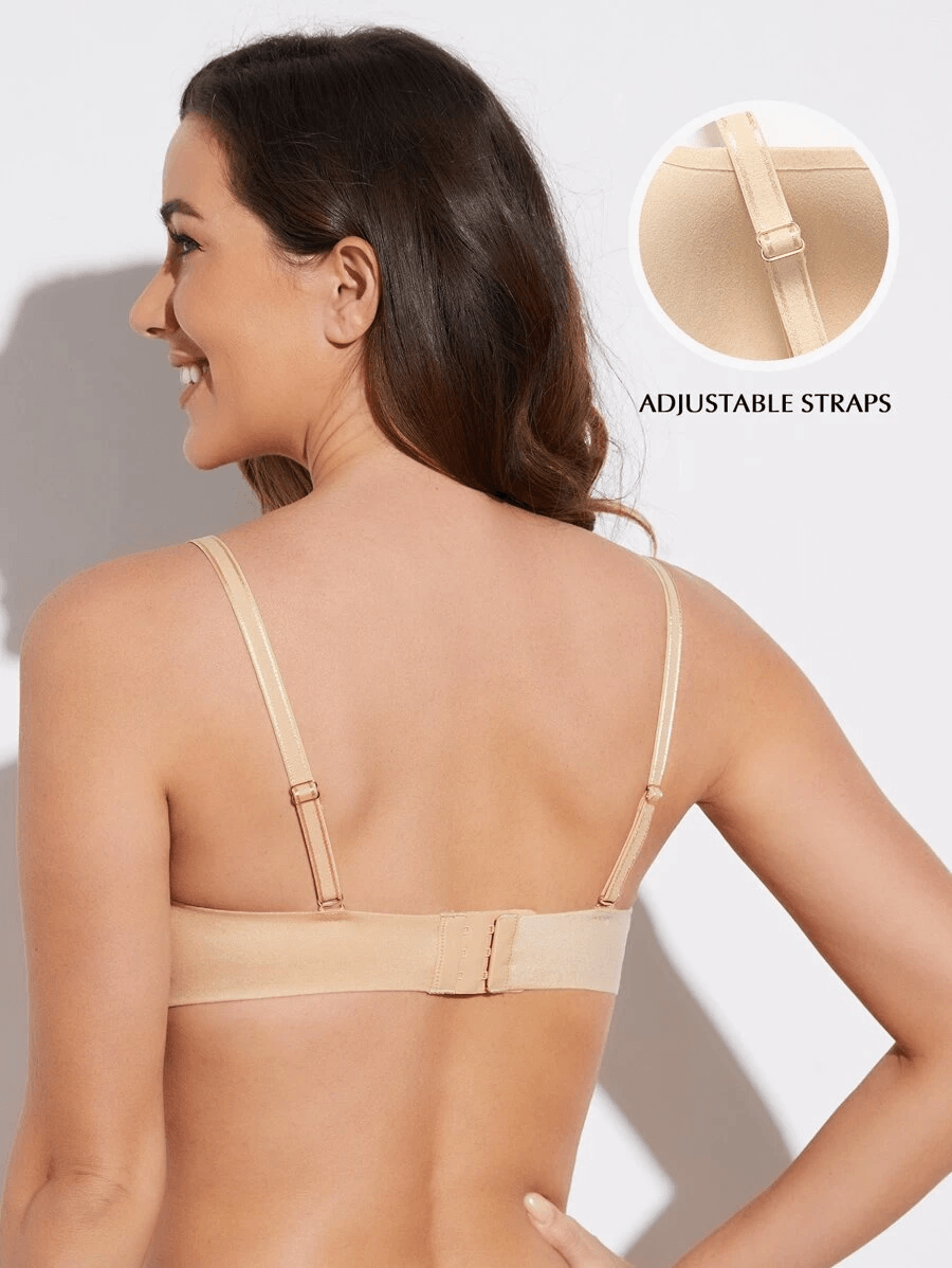 Wireless One-shoulder Cup Bra Blue/Black/Nude - WingsLove