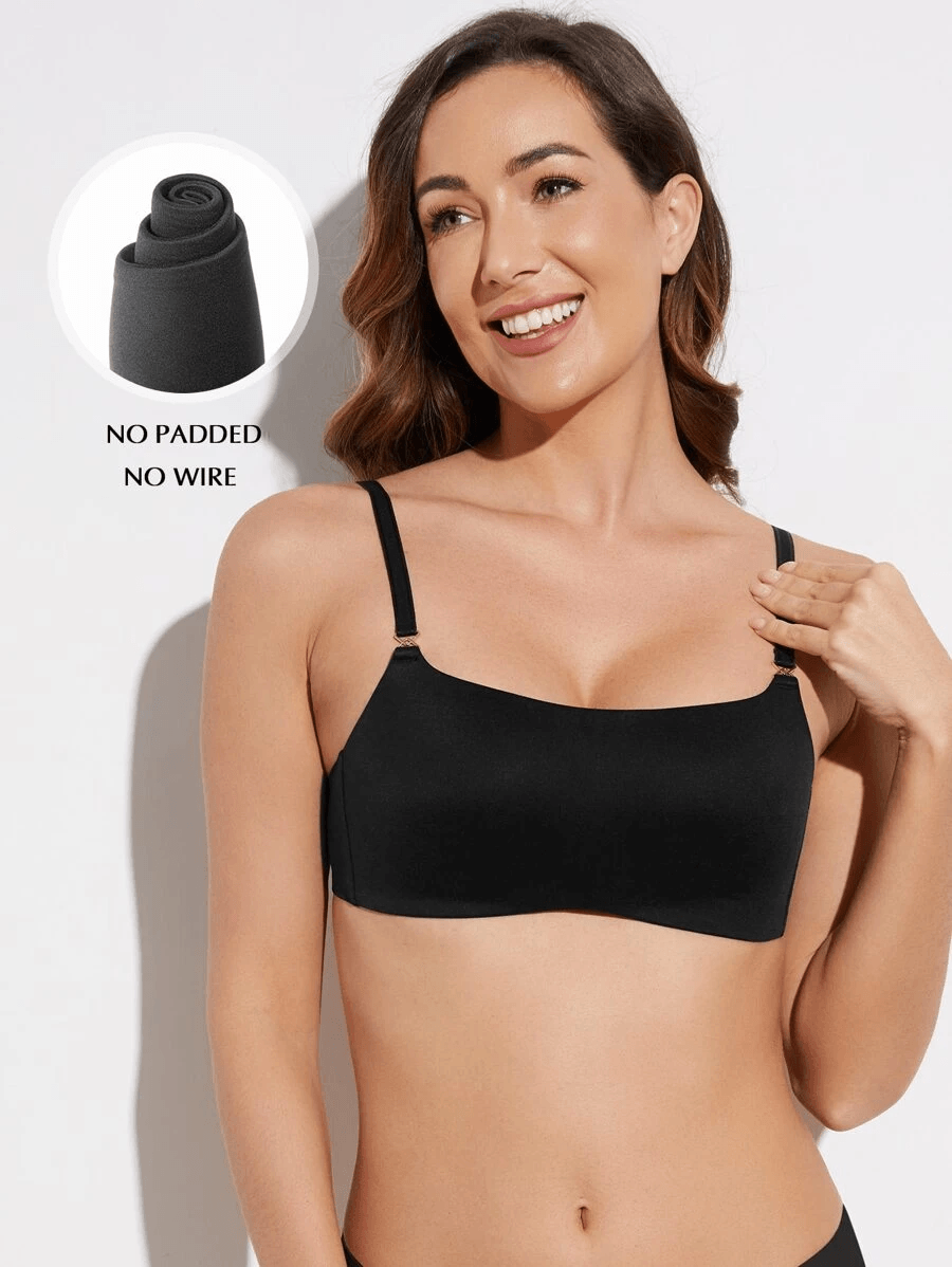 Wireless One-shoulder Cup Bra Blue/Black/Nude - WingsLove