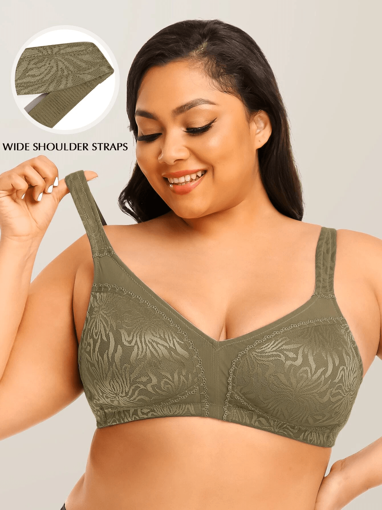 Womens Minimizer Bra Unlined Wireless Full Coverage Support Plus Size  Lingerie