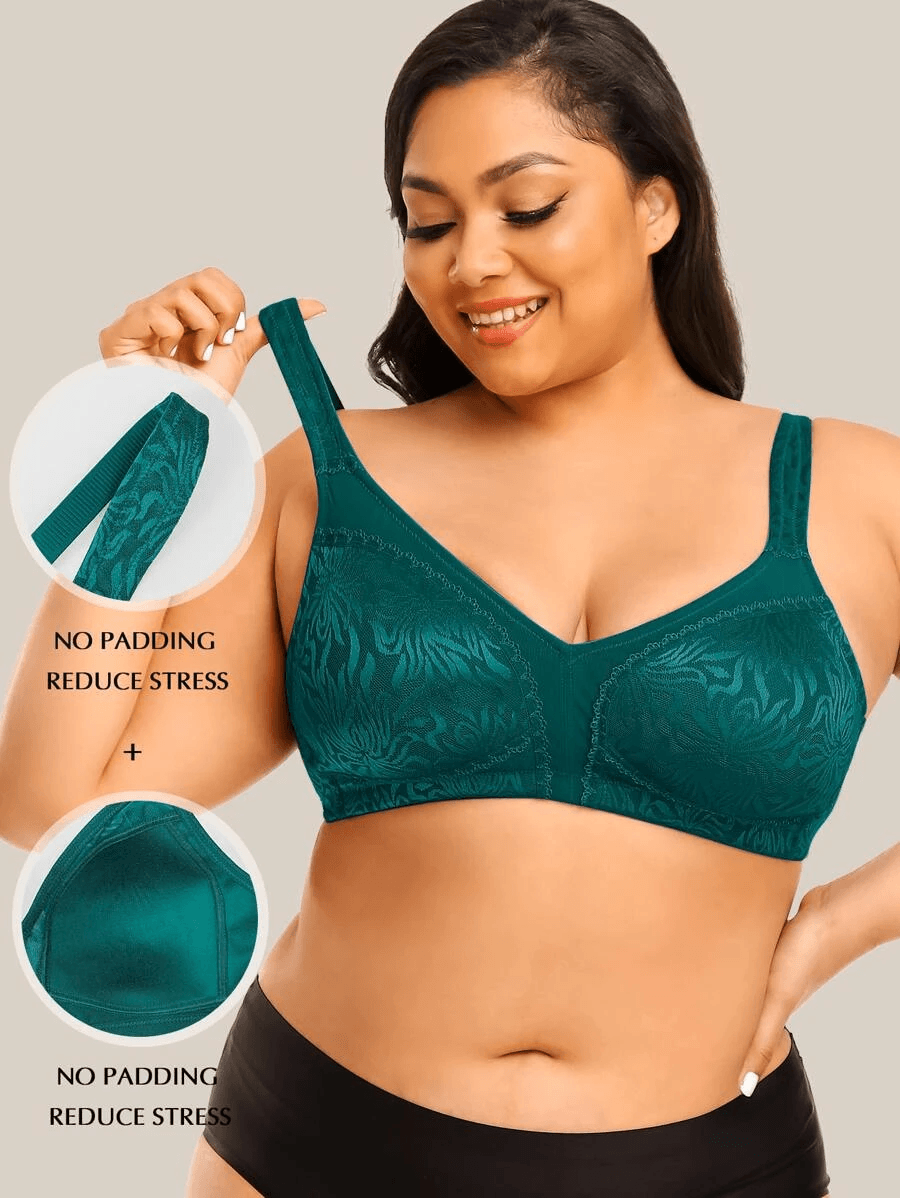 Minimizer Wireless Bra for Women - Smooth Floral Full Coverage
