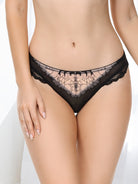 Women's Sexy Lace Thong Embroidered Thong Panty T Back Low Waist - WingsLove